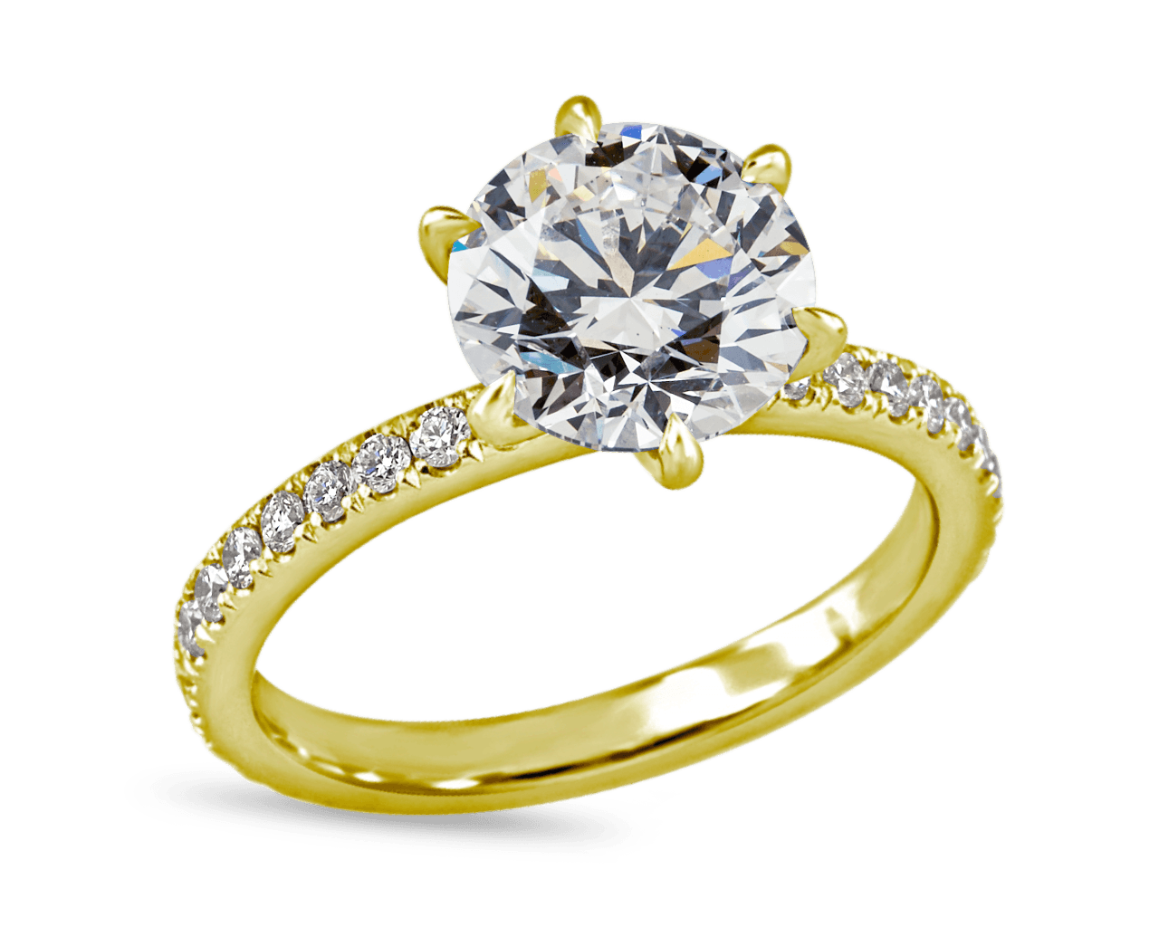 The Grace Six Prong Pave Solitaire