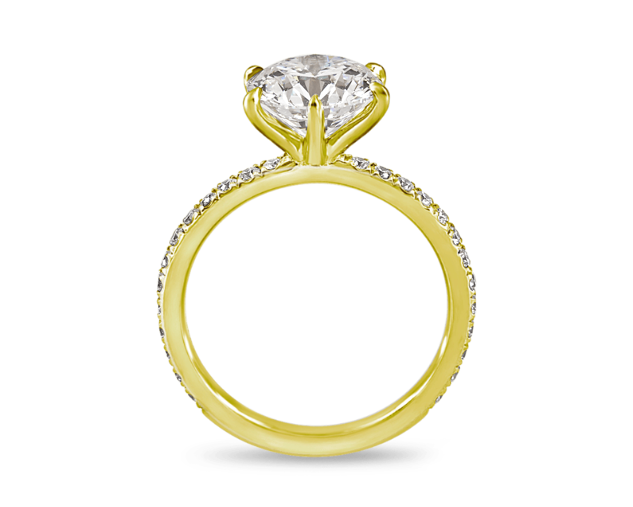 The Grace Six Prong Pave Solitaire