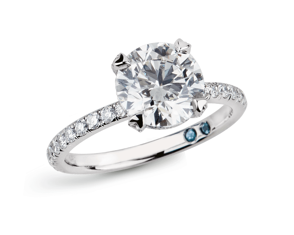 Pave Four Prong Solitaire