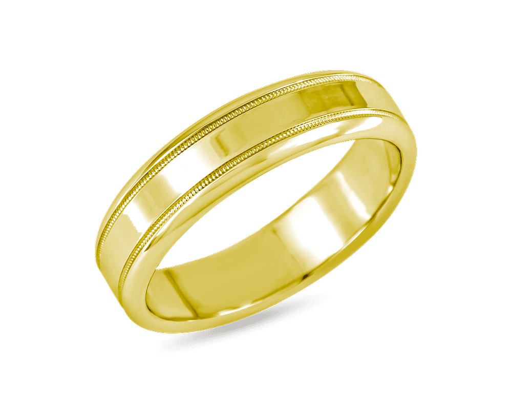 Mens Claissic Wedding Band with Double Row Milgrain