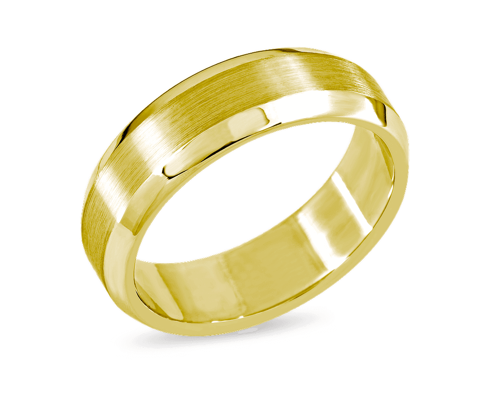 The Damien Brushed Band w Beveled Edges